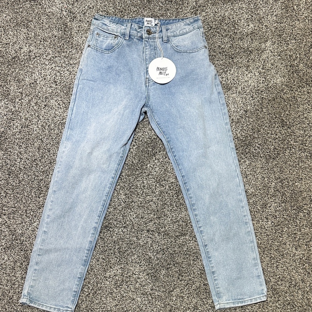 NEW Princess Polly Light Blue High Rise Jeans - Picture 1 of 4